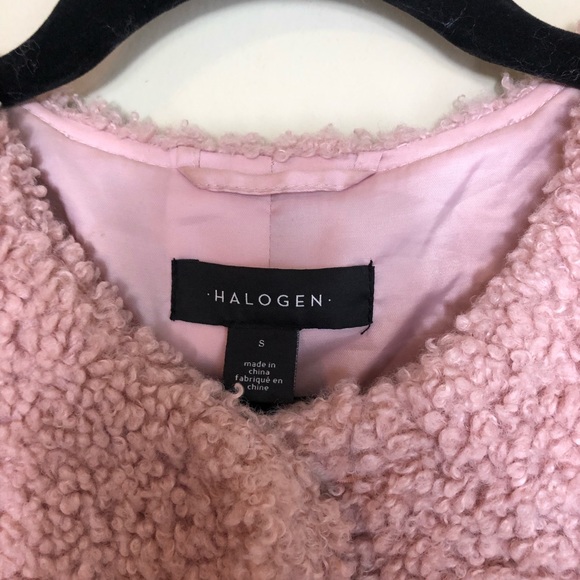 Halogen Blush Shearling Jacket Size Small - Picture 2 of 13